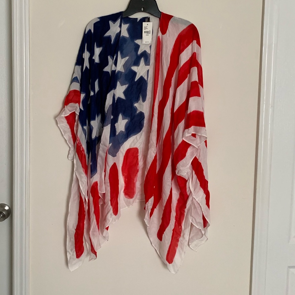 Red white and blue kimono